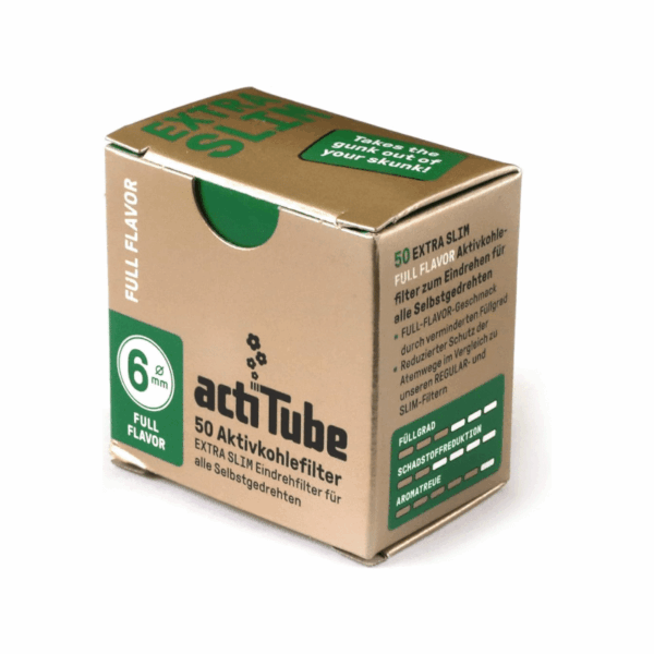 Actitube Karbonlu Pipo Filtresi 6 Mm 50 Adet