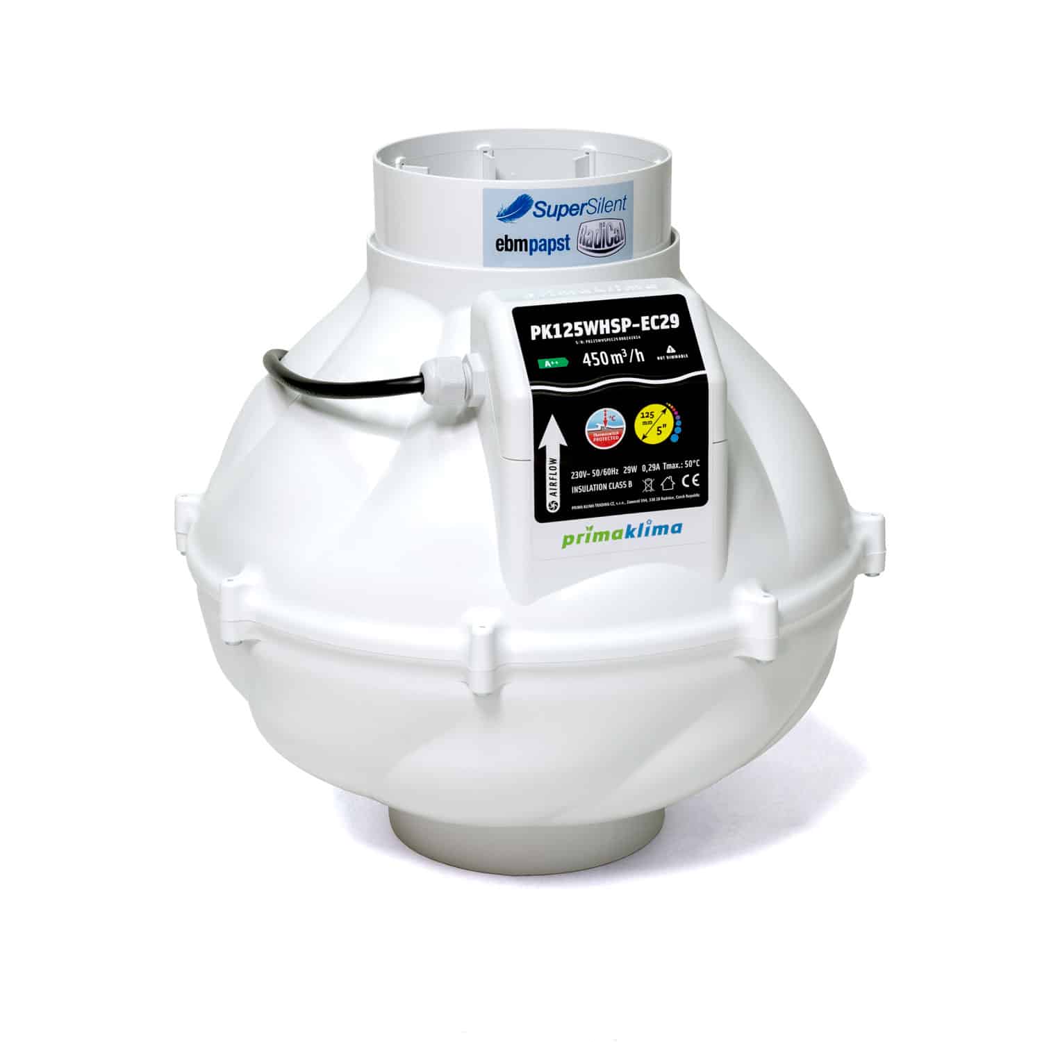 PRIMA KLIMA Carbon filter 100 mm – L 18 cm – max. 240 m³/h