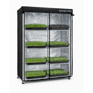 Sonicpro Bitki Yetiştirme Kabini Microgreen Model Raflı Tekerli 120X40X160